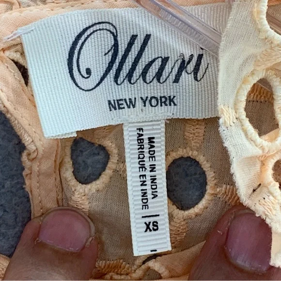 Anthropologie Ollari Ombre Lined Eyelet Pastel Sleeveless Cotton Top Blouse XS - Picture 4 of 12